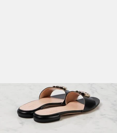 Gucci GG Crystal leather slides 2
