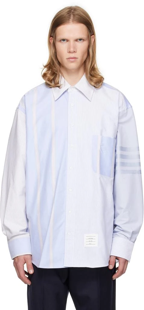 Thom Browne Blue 4-Bar Oversized Shirt 1