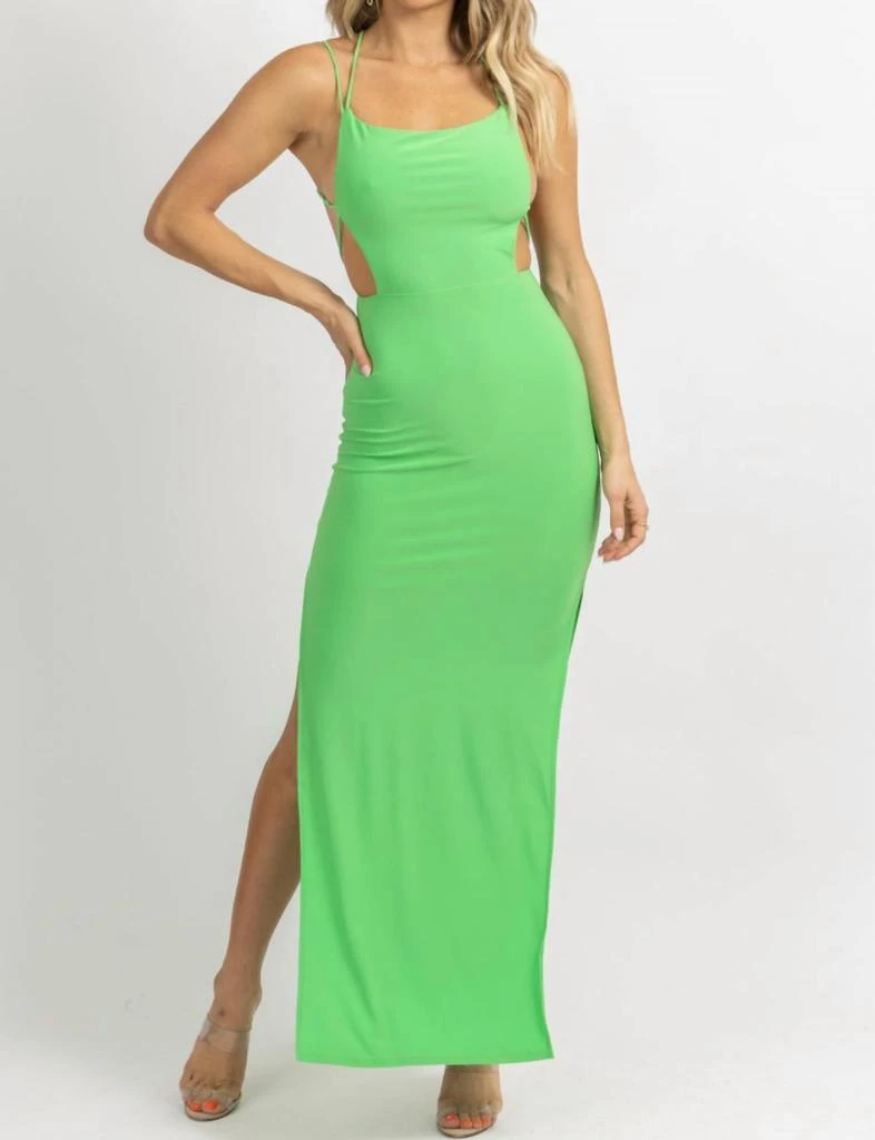 olivaceous green dress Olivaceous Olive Green Ruffle Tier Dress main image 0