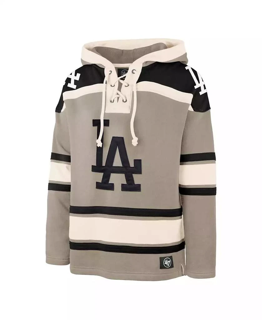 47 Brand Men's Khaki Los Angeles Dodgers Superior Lacer Pullover Hoodie 2