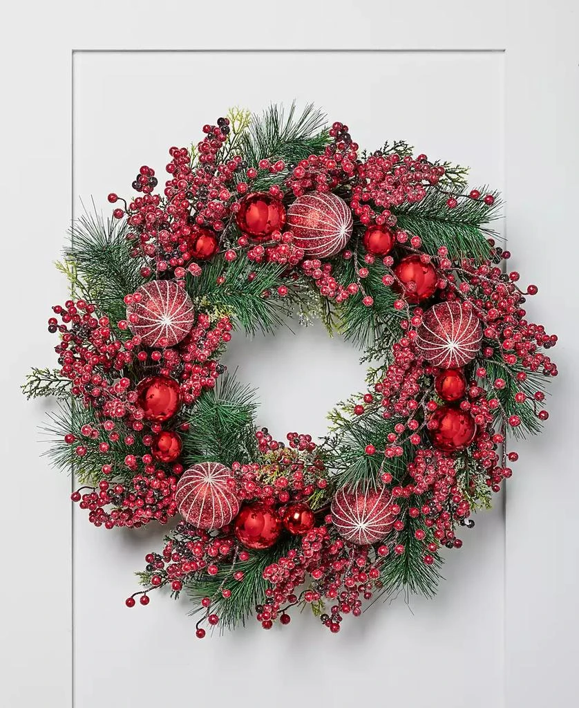 Macy's Christmas Cheer Red Berries Wreath, Created for Macy's 4