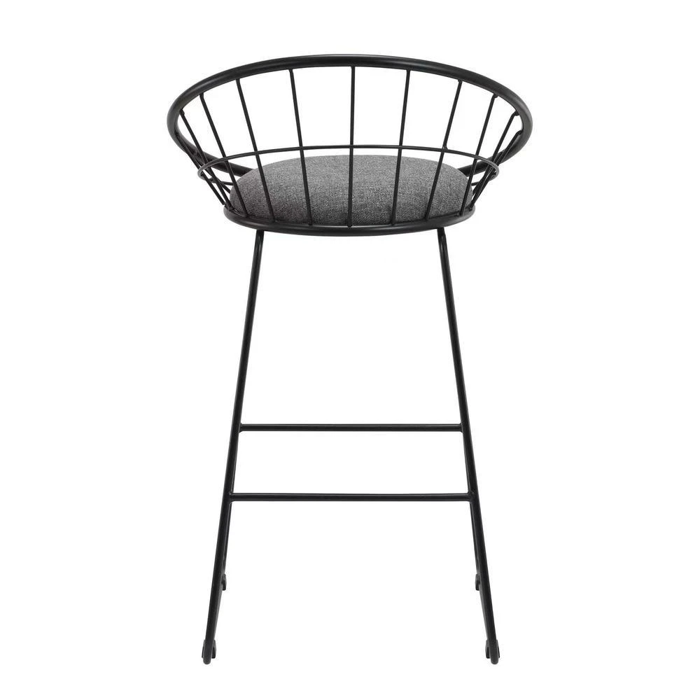 Creative Images 26

H Gray Fabric Stool With Metal Leg, Set Of 2 2