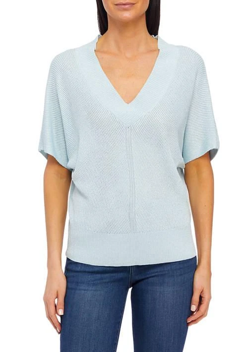 Truth Womens Short Sleeve V Neck Pullover Top 1