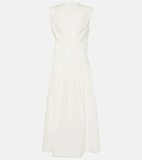 Khaite Wes pleated cotton poplin maxi dress 1