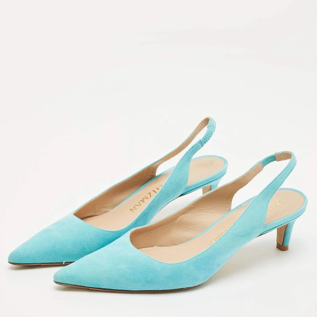 Stuart Weitzman Stuart Weitzman Blue Suede Ryder Slingback Pumps Size 38 2