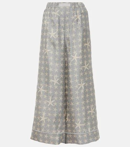 Versace Stella Marina silk twill palazzo pants 1