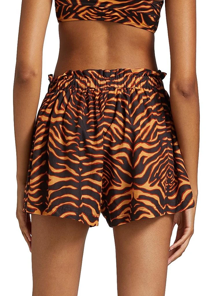 Ulla Johnson Bijou Tiger Cotton-Blend Drawstring Shorts 5