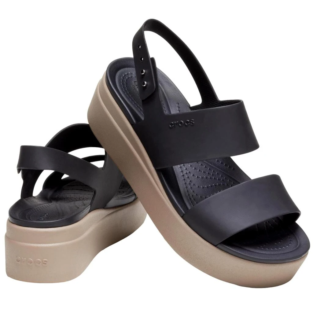 Crocs Brooklyn Low Wedge Black / Mushroom  206453 Women's 2