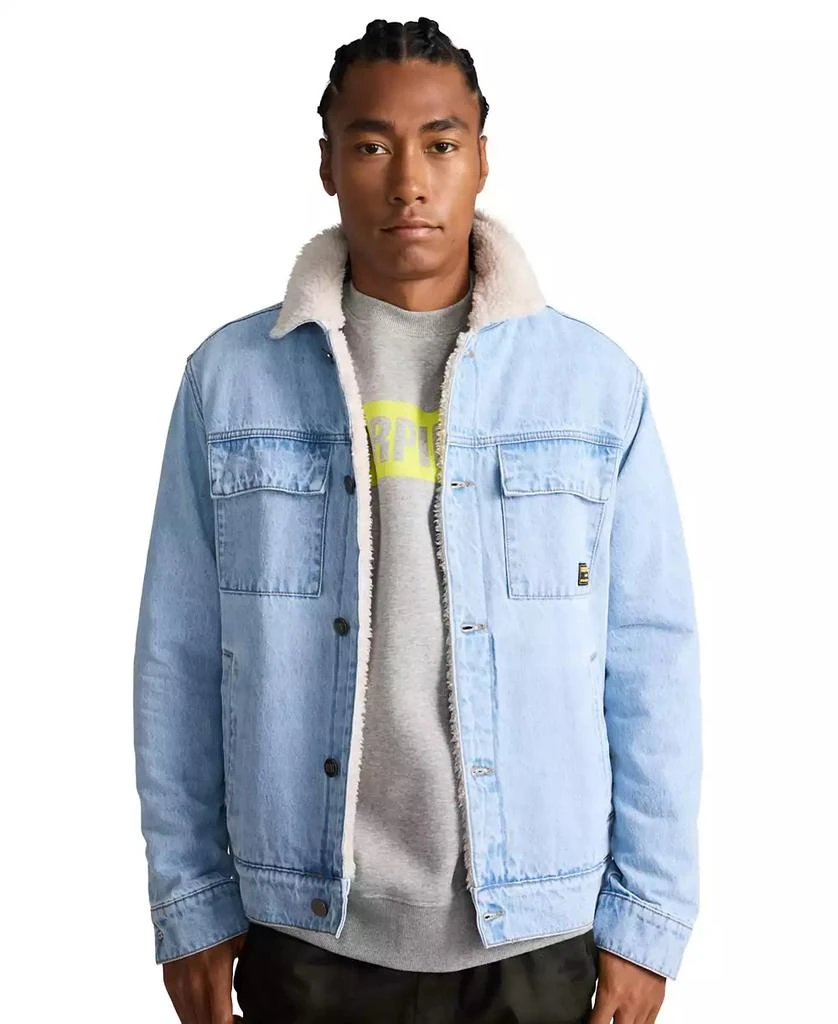 Cat Men's Denim Sherpa Lined Work Jacket 9