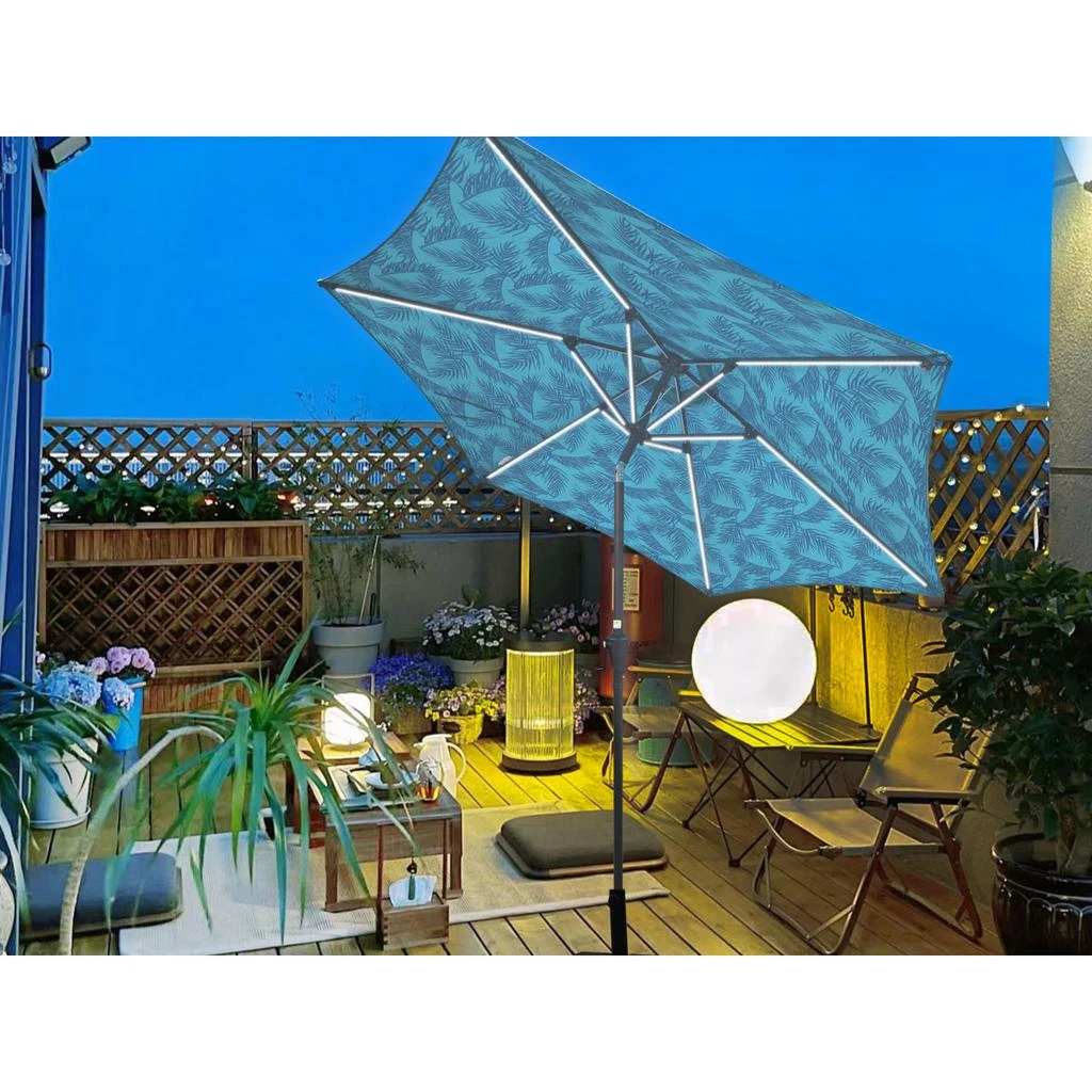 Streamdale Furniture Streamdale 9FT Umbrella with Light Pattern + Cyan 2