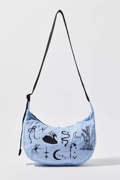 Baggu BAGGU Embroidered Ballet Icons Medium Nylon Crescent Bag