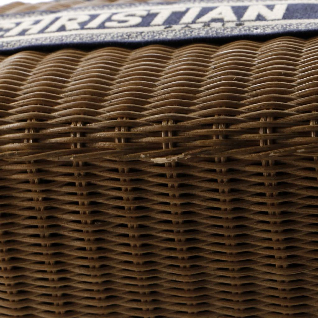 Dior Basket Bag Wicker and Oblique Canvas Large 6