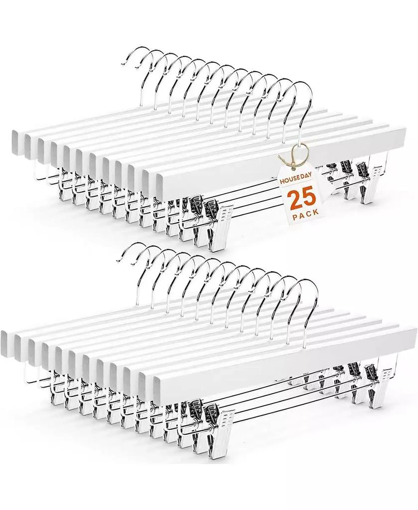 HOUSE DAY Premium Solid Lotus Wood Hangers for Pants
Skirts with Adjustable Clips