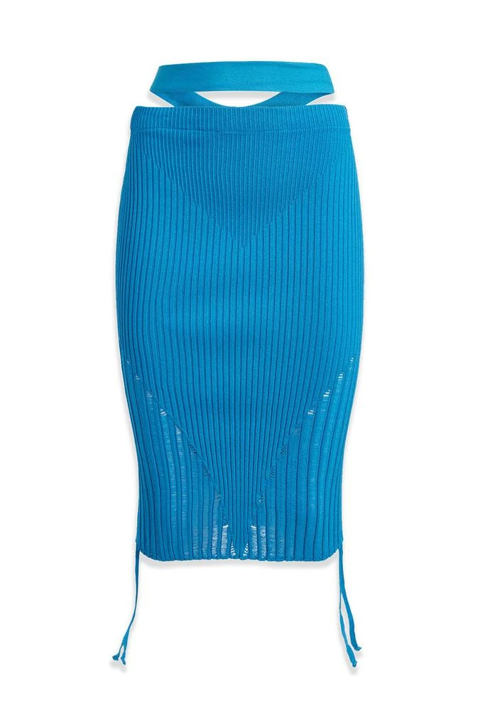 ANDREA ADAMO Andrea Adamo Cut Out Detailed Ribbed Knit Pencil Skirt 1