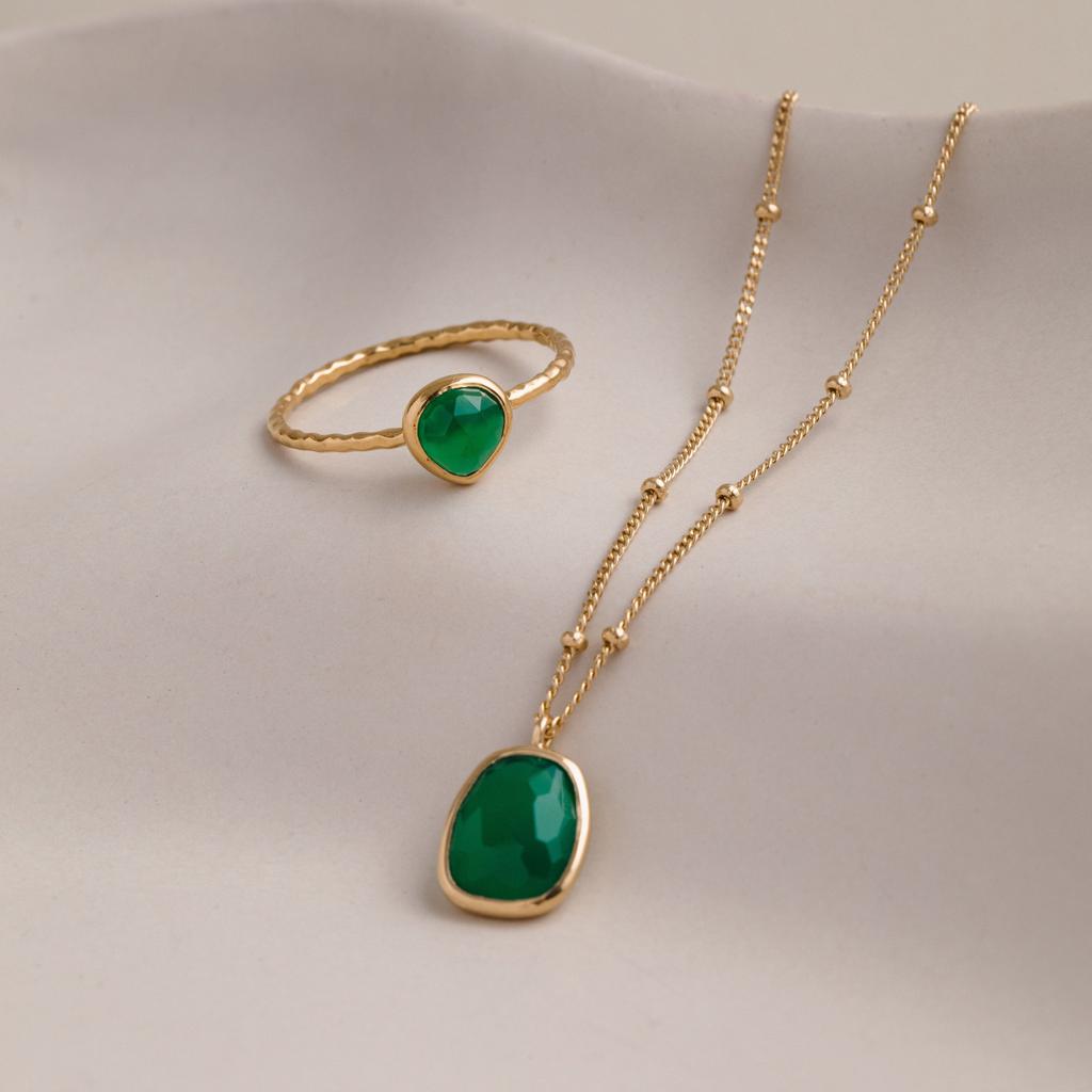 Orelia LUXE LUXE Green Onyx Drop Necklace