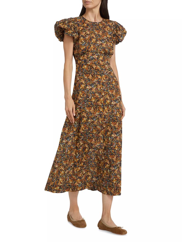 DÔEN Rhodia Floral Cotton Midi-Dress