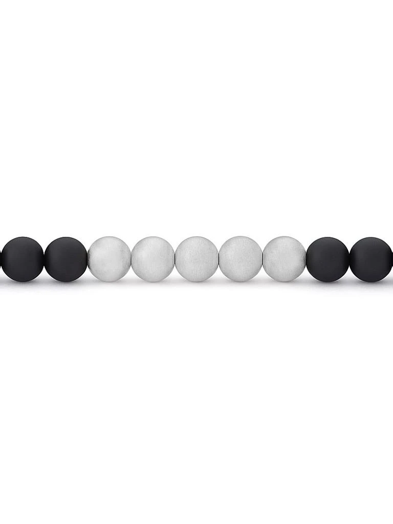Le Gramme Unisex 31G Brushed Black Ceramic, Stainless Steel, 
Titanium Beaded Bracelet 4