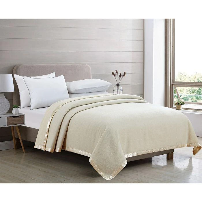 Melange Merino Wool Blanket with Satin Edge, Queen 4