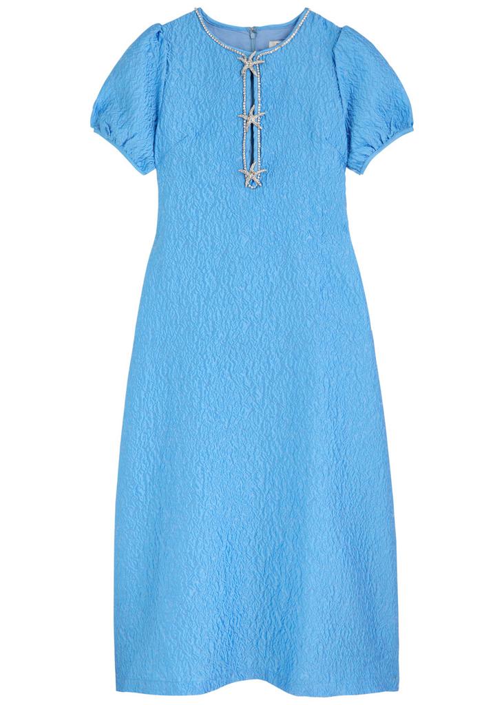 Sister Jane Reef jacquard cloqué midi dress