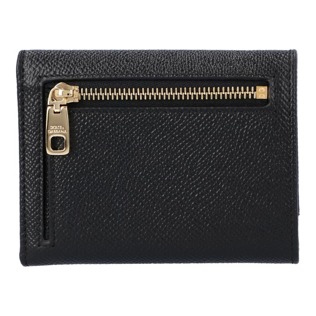 Dolce & Gabbana Dolce & Gabbana Dauphine Calfskin Wallet with branded plate in black