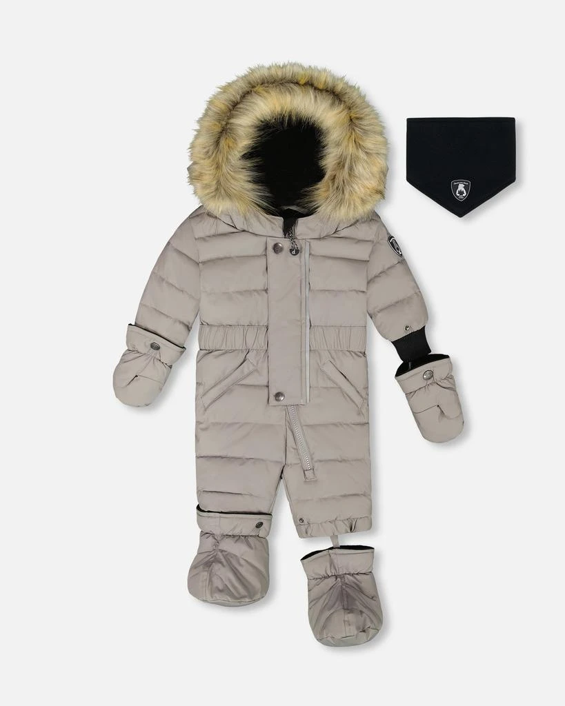 Deux par Deux One-Piece Baby Original Puffy Snowsuit Gray