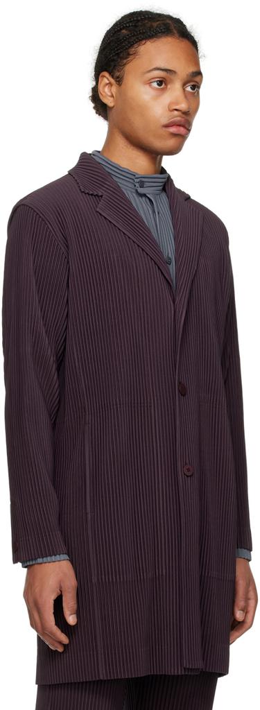 Homme Plissé Issey Miyake Purple Single-Breasted Coat