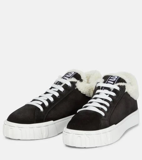 Miu Miu Shearling-lined suede sneakers 5