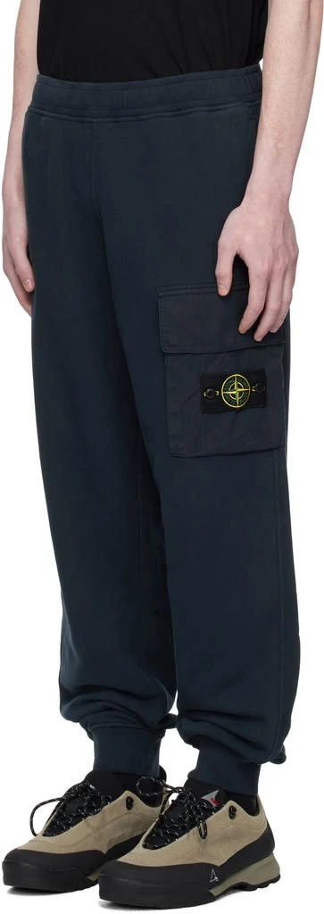 Stone Island Navy 6200003 Brushed Organic Cotton Fleece Sweatpants 4