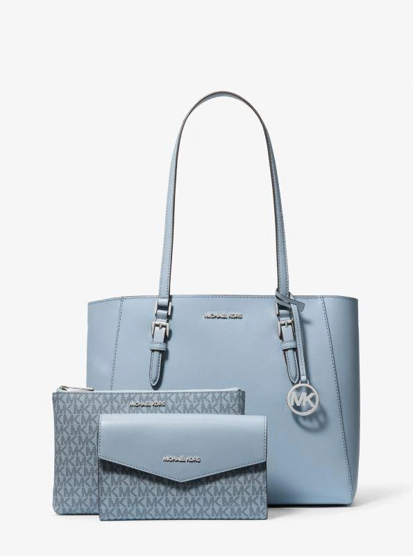 Michael Kors Charlotte Large Leather and Signature Logo 3-in-1 Tote Bag 4