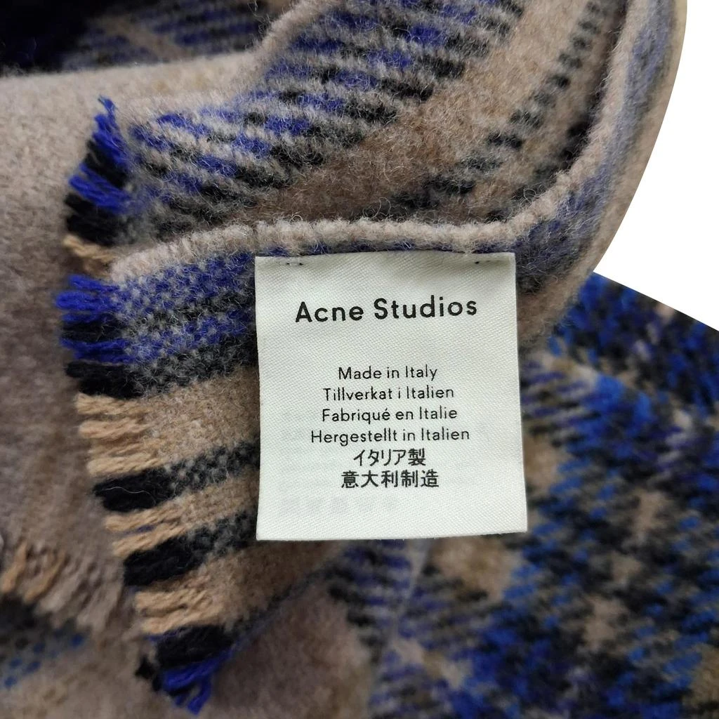 Acne Studios Plaid Printed Scarf in Multicolor Wool 3