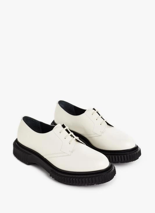 WHITE MENS LACE UP SHOE ADIEV Paris Adieu | Shoes | Adieu Paris White Polished Leather Platform  main image 4