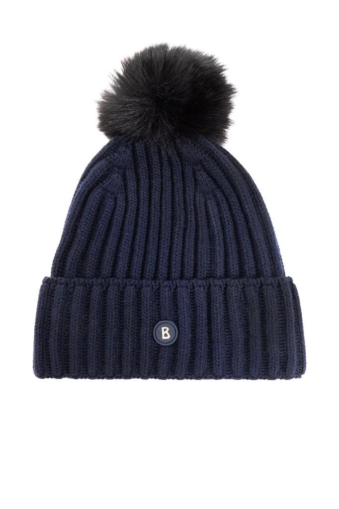 Bogner Knit Ranya Beanie with Black removable Pom Pom Bogner Ranya Pom Hat (Women main image 3