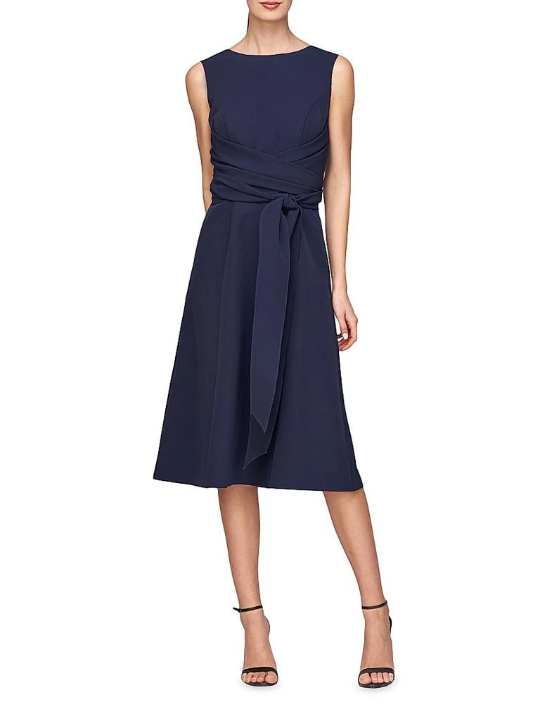 Kay Unger Josette Wrap Sash Midi-Dress 3