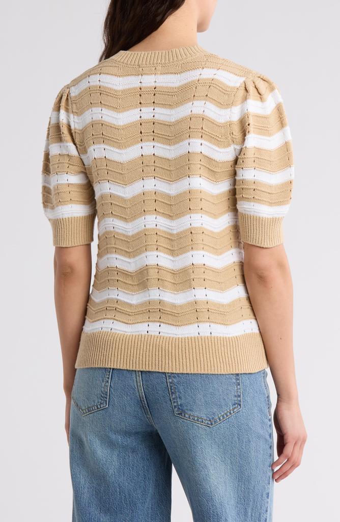 Caslon Zigzag Short Sleeve Novelty Sweater