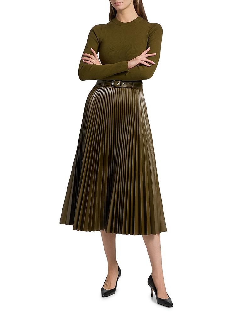 SIMKHAI Abilene Mixed-Media Midi-Dress