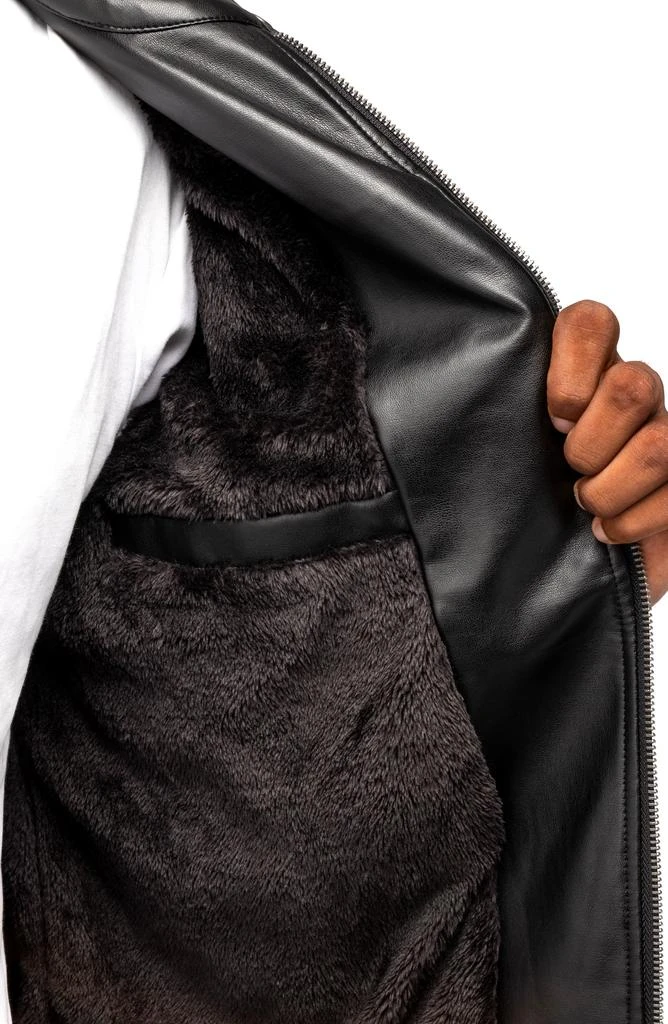 XRAY Faux Leather Jacket with Faux Fur Lining 3