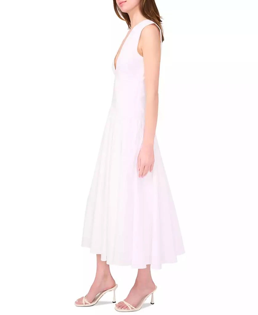 Parker The Abria Cotton Plunging-Neck Drop-Waist Midi Dress 3