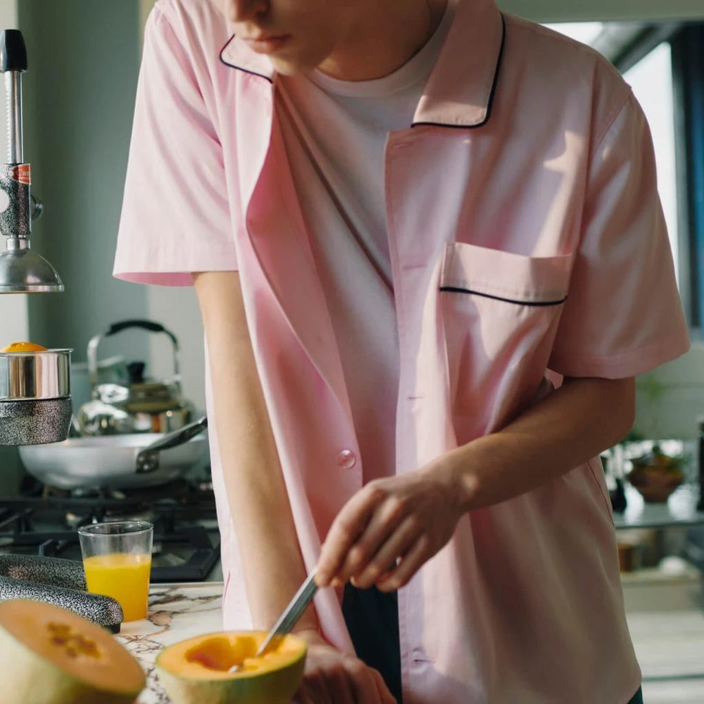 HAY HAY Outline Pyjama Short Sleeve Shirt - Soft Pink 2