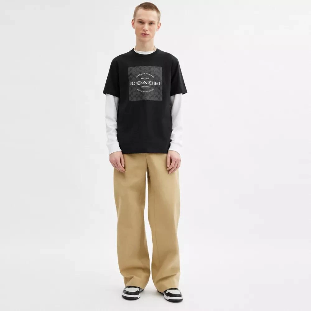 Coach Signature Square T Shirt In Organic Cotton 2