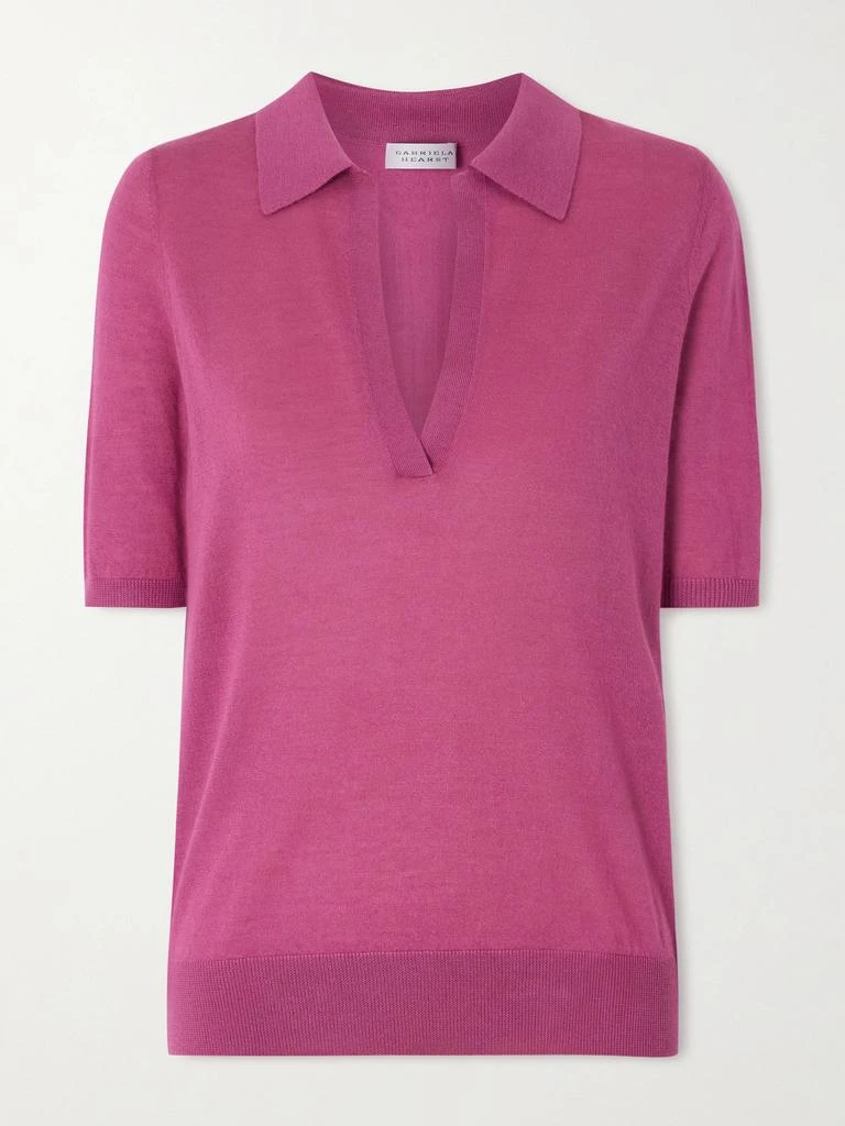 Gabriela Hearst Frank Cashmere And Silk-blend Polo Shirt