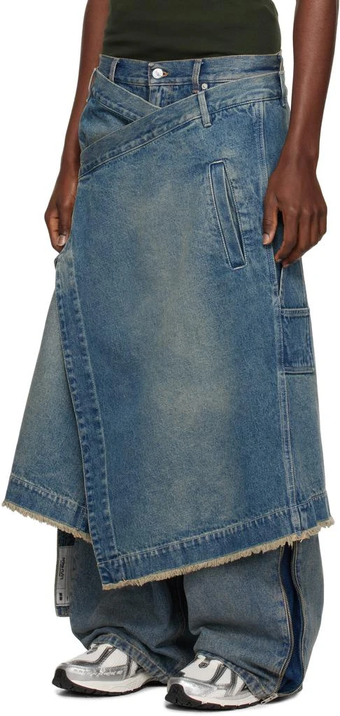 LU'U DAN Blue Apron Denim Skirt 4