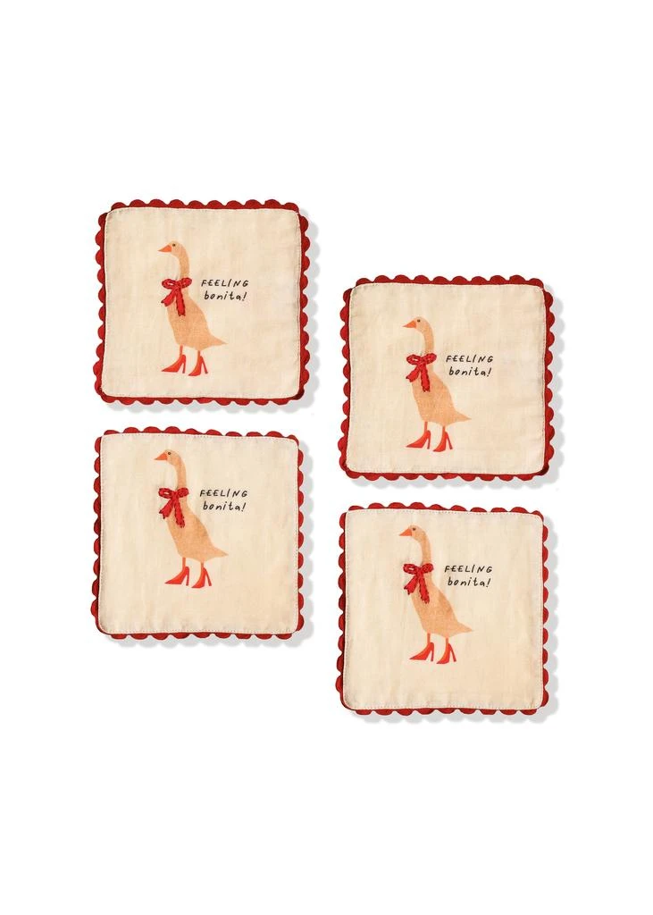 Tiramisu Feeling Bonita" Goose Cocktail Napkins (Set of 4)