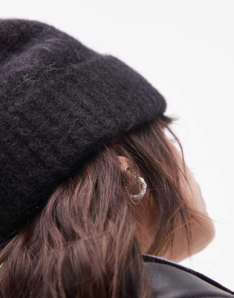 Topshop Topshop Harvey Premium alpaca mix beanie in black 4