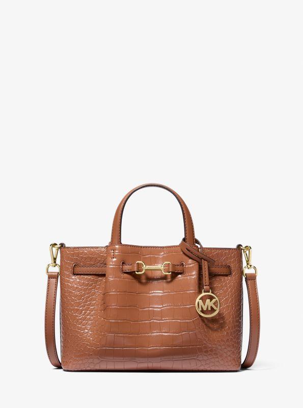 Michael Kors Carson Small Crocodile Embossed Satchel