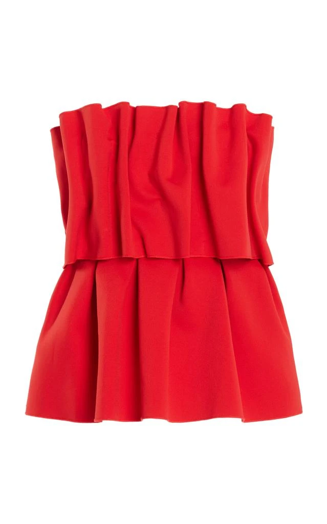 HOUSE OF DAGMAR House of Dagmar - Ruffled Stretch-Crepe Strapless Top - Red - FR 34 - Moda Operandi 1
