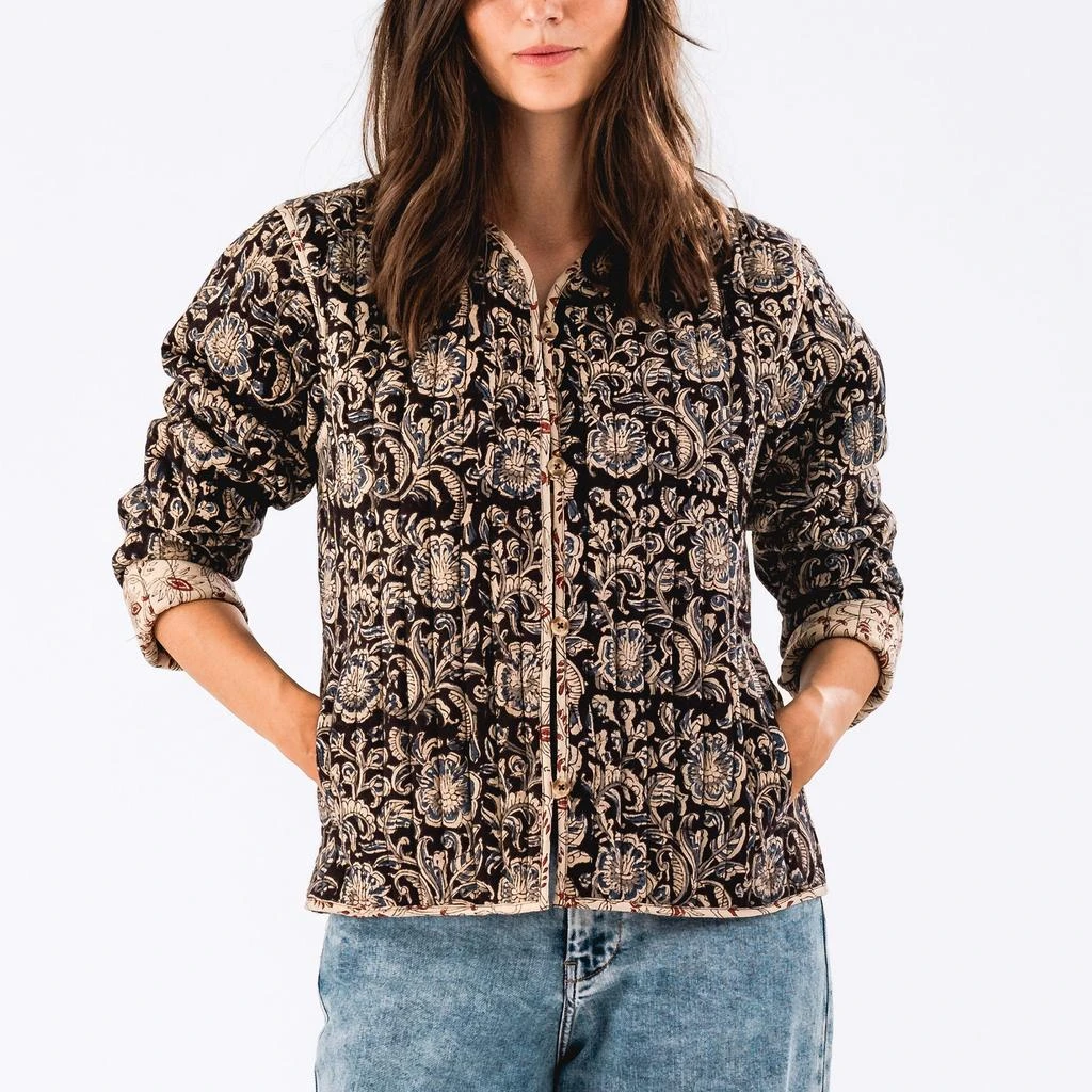 Lollys Laundry Betty Floral Quilted Cotton Jacket 1
