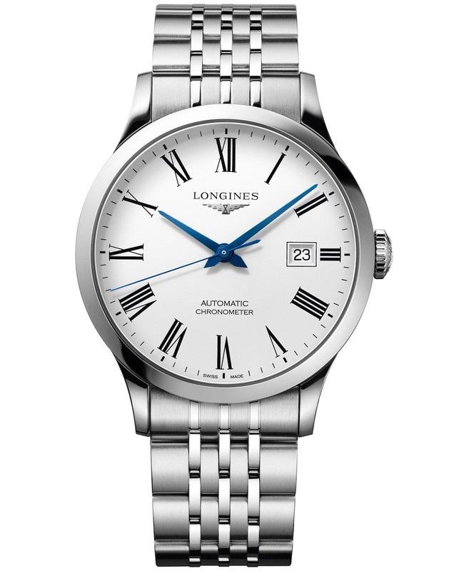 Longines Longines Record White Dial Stainless Steel Men's Watch L2.821.4.11.6