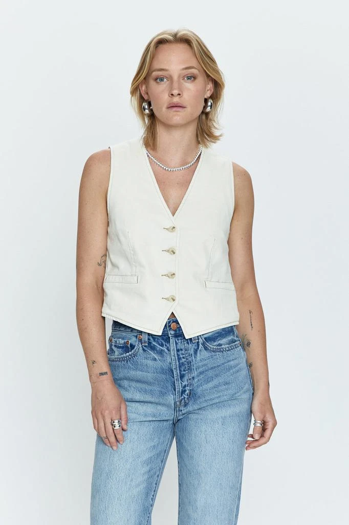 Pistola Denim Vero  Cropped Vest - Ecru 1