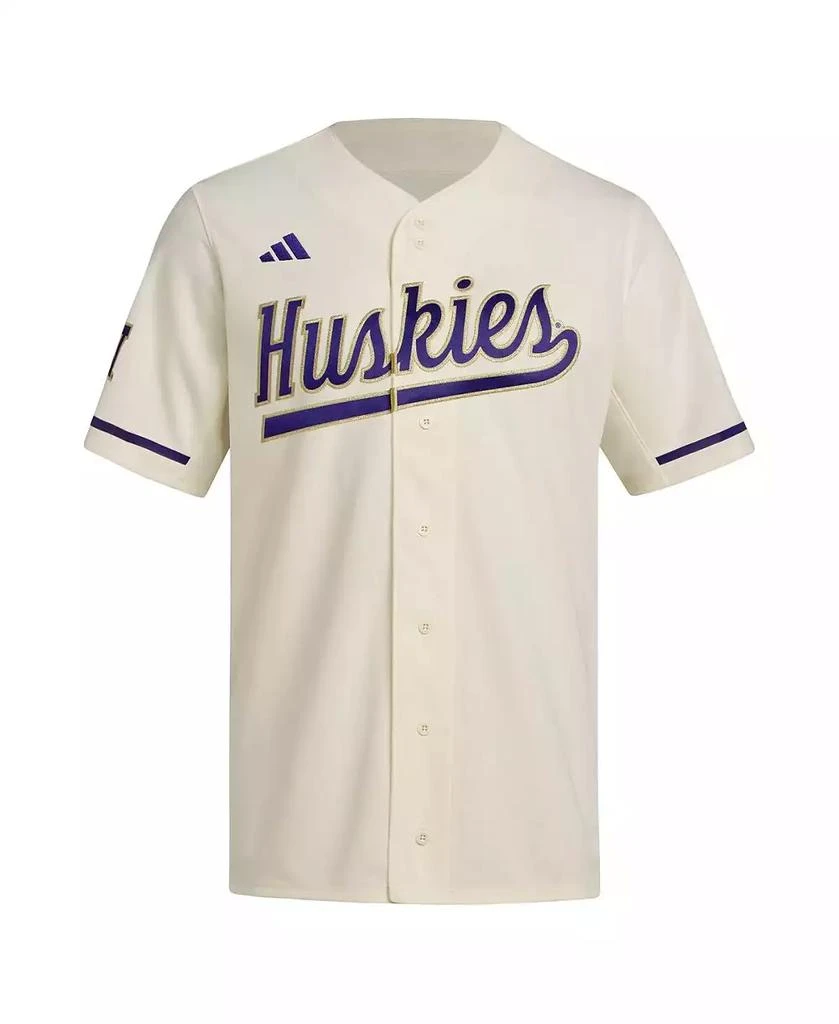 Adidas Men's Cream Washington Huskies Replica Baseball Jersey 3