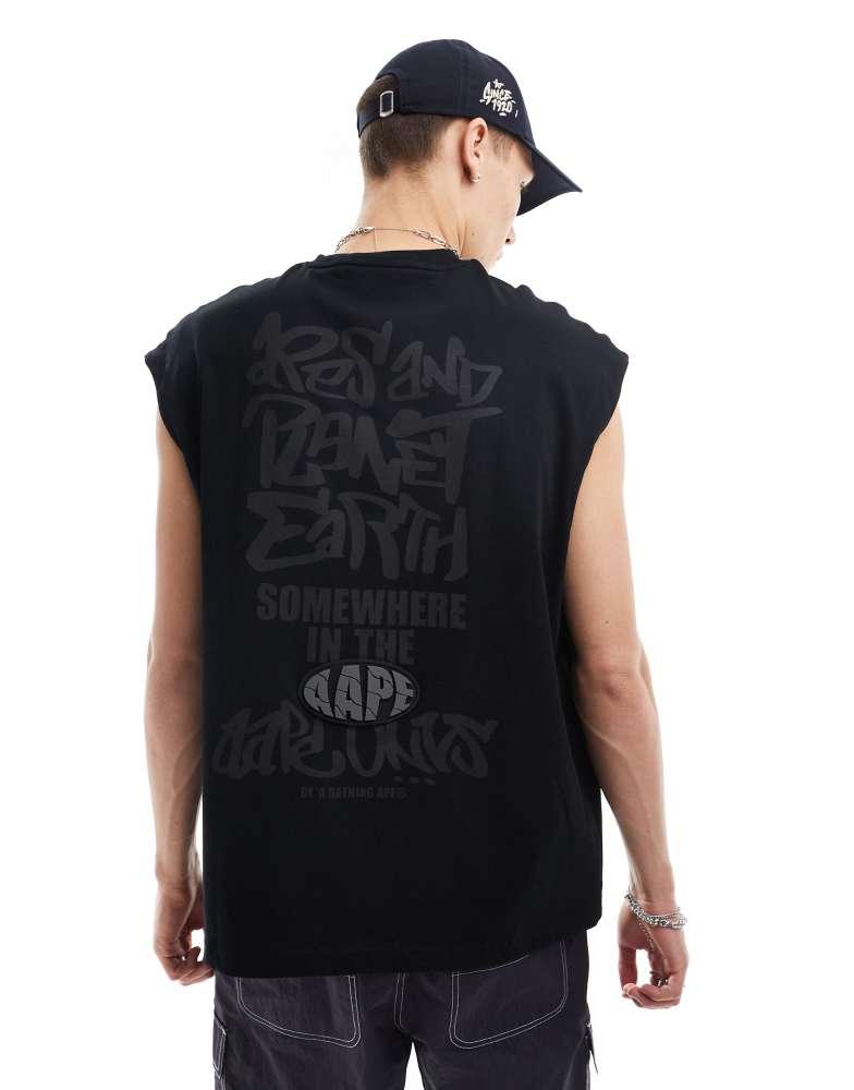 AAPE Aape By A Bathing Ape loose fit tank top in black
